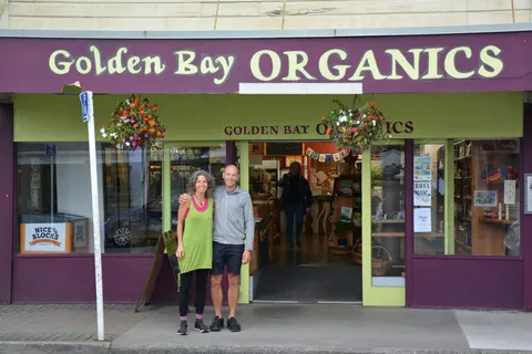 Golden Bay Organics shopfront on Commercial Street, Takaka